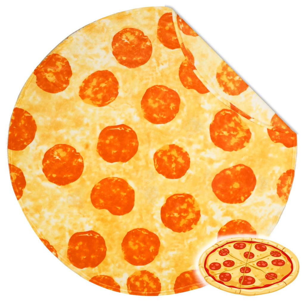 Bnuitland 80 Inch Pizza Funny Blanket With Pizza Pouch,300 Gsm Double Sided Giant Funny Realistic Food Blanket For Your Family,N