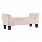 Contemporary Home Living Bedroom Velvet Bench with Storage in Pink