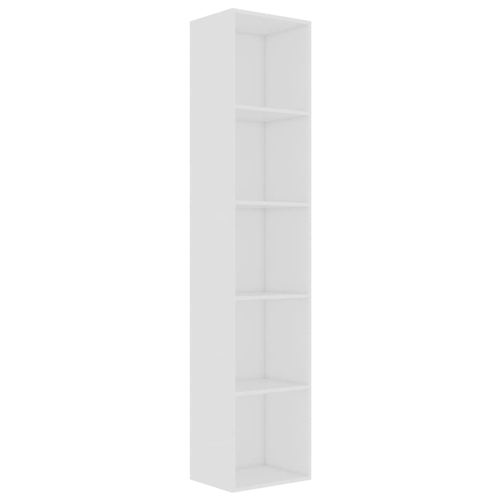 vidaXL Bookshelf, 4-Tier Book Cabinet Bookcase, Wall Bookshelf for Office Living Room, Freestanding Shelving Unit, Modern, White Engineered Wood