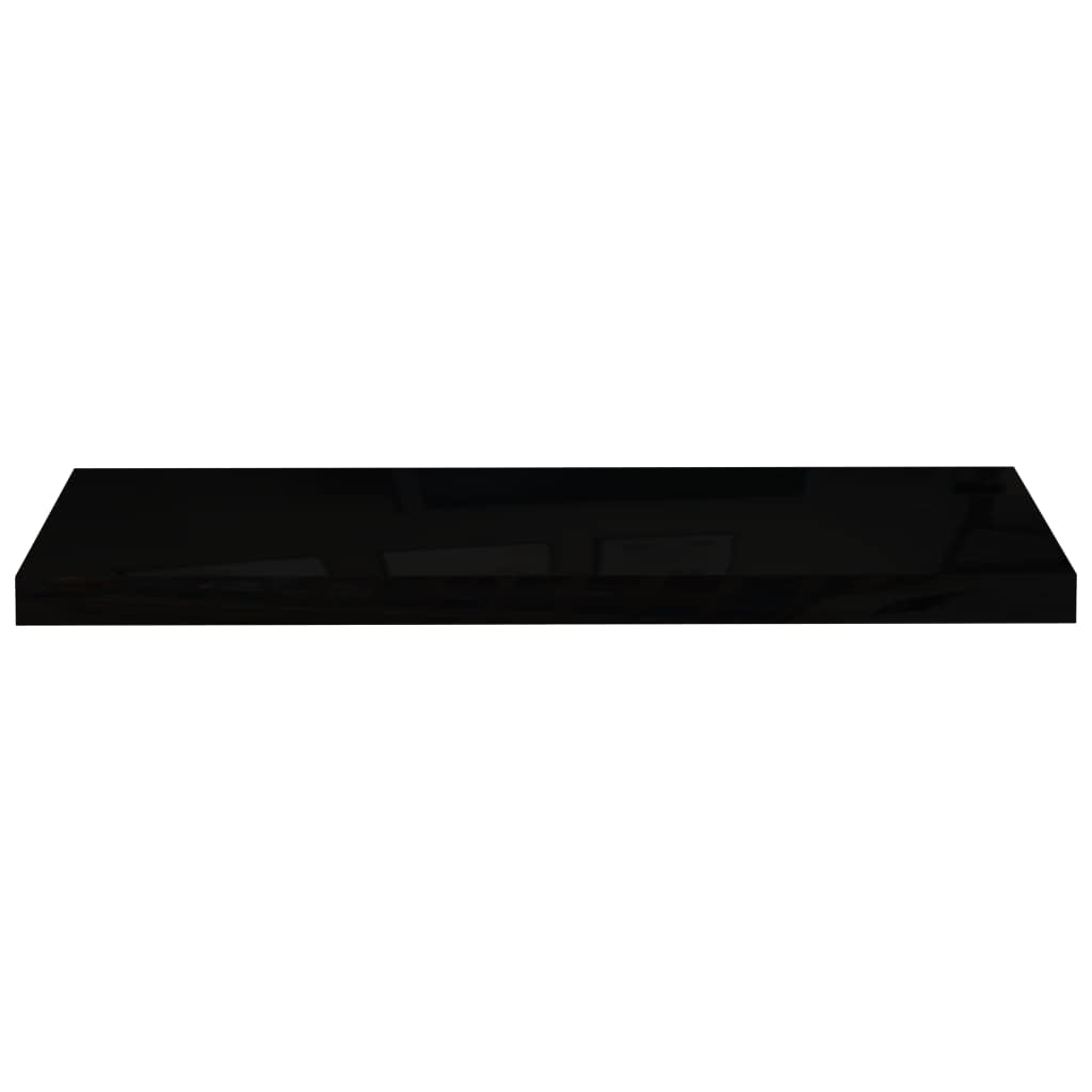 vidaXL Floating Wall Shelves 4 pcs High Gloss Black 31.5"x9.3"x1.5" MDF