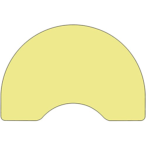 Flash Furniture Wren 48''W X 72''L Kidney Yellow Thermal Laminate Activity Table - Height Adjustable Short Legs