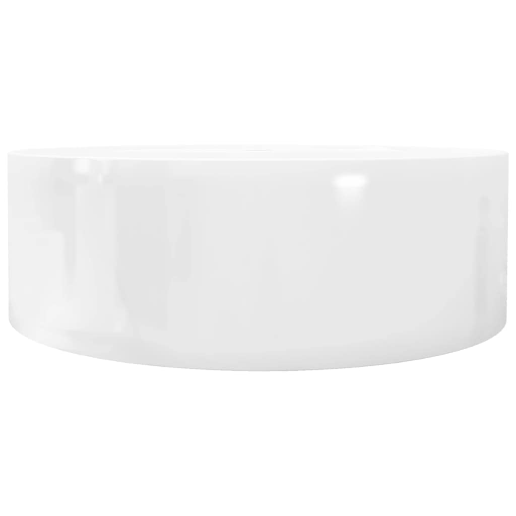 vidaXL Ceramic Bathroom Sink Basin FaucetOverflow Hole White Round