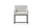 HomeRoots Beige Velvet Antique Brass Dining Chair