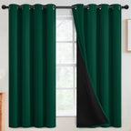 Simplehome 100% Blackout Curtains For Bedroom,Thermal Insulated Grommet Window Drapes Room Darkening Dark Green Curtains For Liv