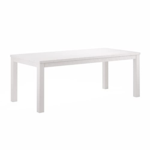 Yes4wood White Albany Rectangular Dining Table 63”, Modern Indoor Solid Wood Kitchen Table for Home, Kitchen, Dining Room and Breakfast Nook