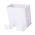Dangfly Wall Mount Storage Organizer, Rectangular SelfAdhesive Shelf For Remote Controls And Charging, White Beige Grey, 27X12X