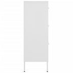 vidaXL 6-Drawer Steel Cabinet with Ball Bearing Runners - White, 31.5"x13.8"x40" - Spacious 3-Section Drawers
