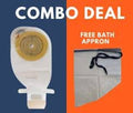 Med Stoma Bath Apron 17503 1 Pc Transparent Ostomy Bags(Pack Of 10)For Urine/Stool Collection With Bath Apron
