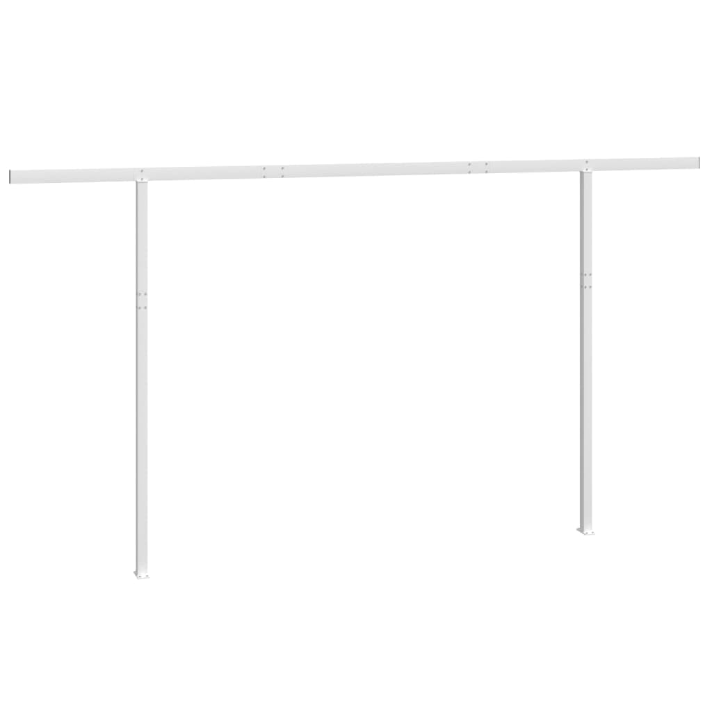 'vidaXL White Iron Awning Post Set - Multipurpose for Patio, Terrace, and Garden - Durable and Stable with Stylish Finish