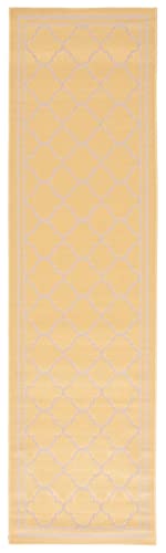 Safavieh Courtyard Collection 2'3' X 8' Gold/Beige Cy6918 Trellis Indoor/ Outside Waterproof Easy Cleansingpatio Backyard Mudroom Runner Mat