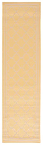 Safavieh Courtyard Collection 2'3' X 8' Gold/Beige Cy6918 Trellis Indoor/ Outside Waterproof Easy Cleansingpatio Backyard Mudroom Runner Mat