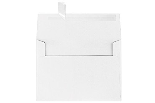 Luxpaper A7 Invitation Envelopes | Peel & Press | 5 1/4' X 7 1/4' | Brilliant White | 80Lb. Text | 100% Cotton | 50 Qty