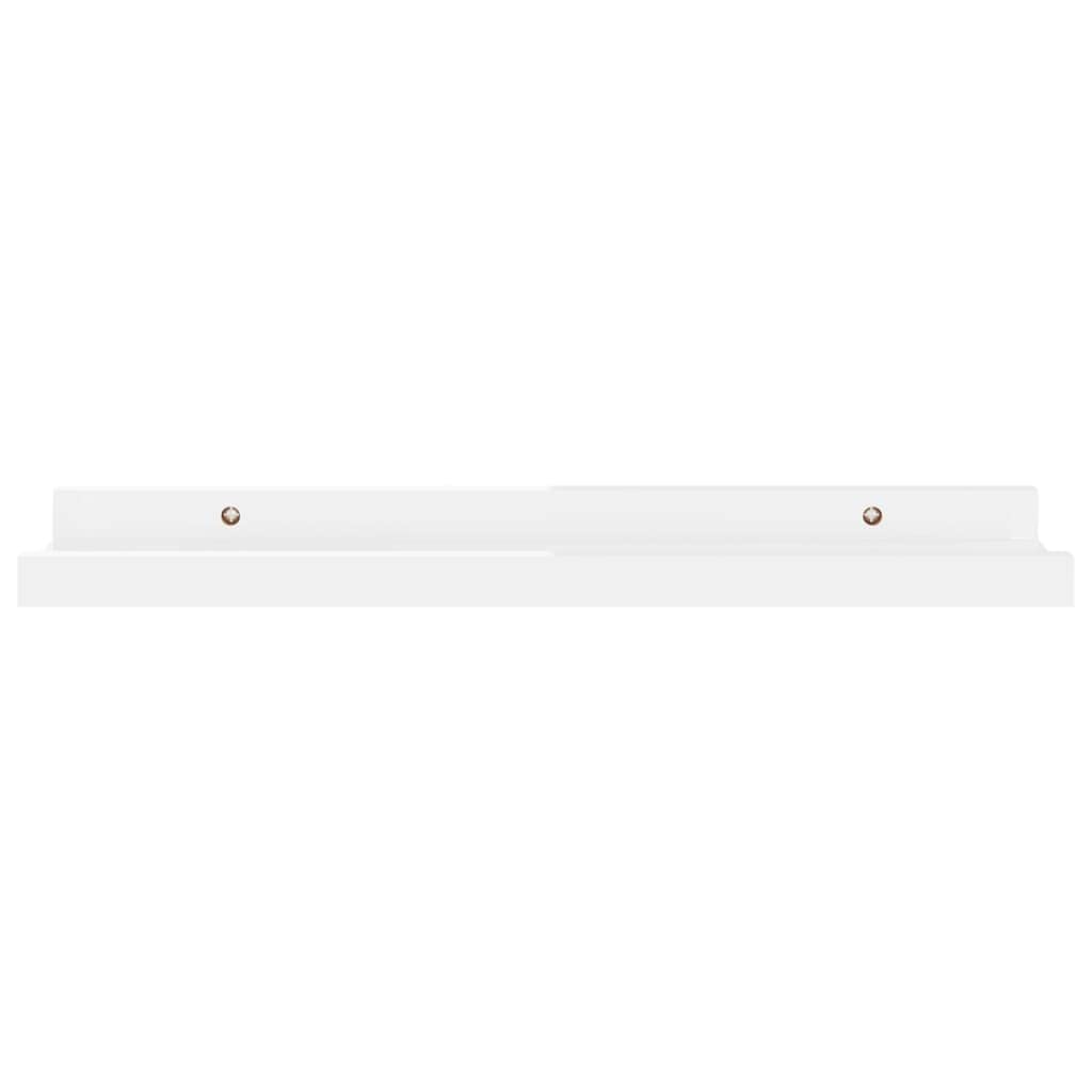vidaXL Wall-Mounted Shelves 2 pcs - Glossy White Modern Style Shelves - Durable MDF Material - Easy to Assemble - Perfect for Decorative Display or Storage - Measures 15.7x3.5x1.2