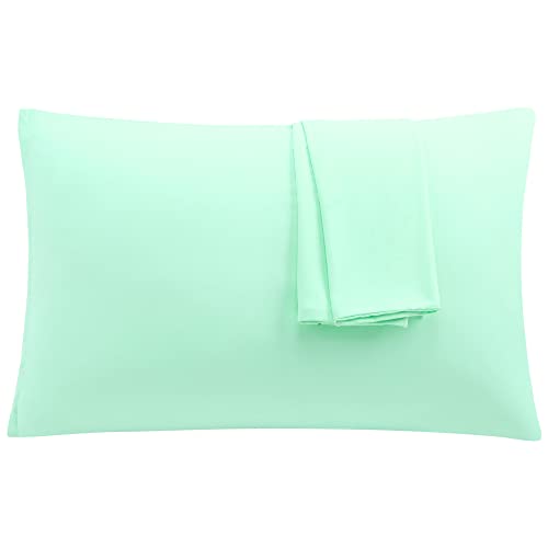 Uxcell 2 Pack Pillow Cases Soft 1800 Series Microfiber Pillowcases Set With Zipper Travel(14'X20') Brook Green