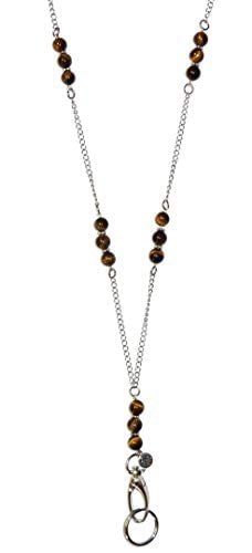 Womens' S Stainless Steel Beaded Chain Lanyard, 34' Made In Usa, Id Badge Card Holder Teacher Nurse Cruise Phone Keys