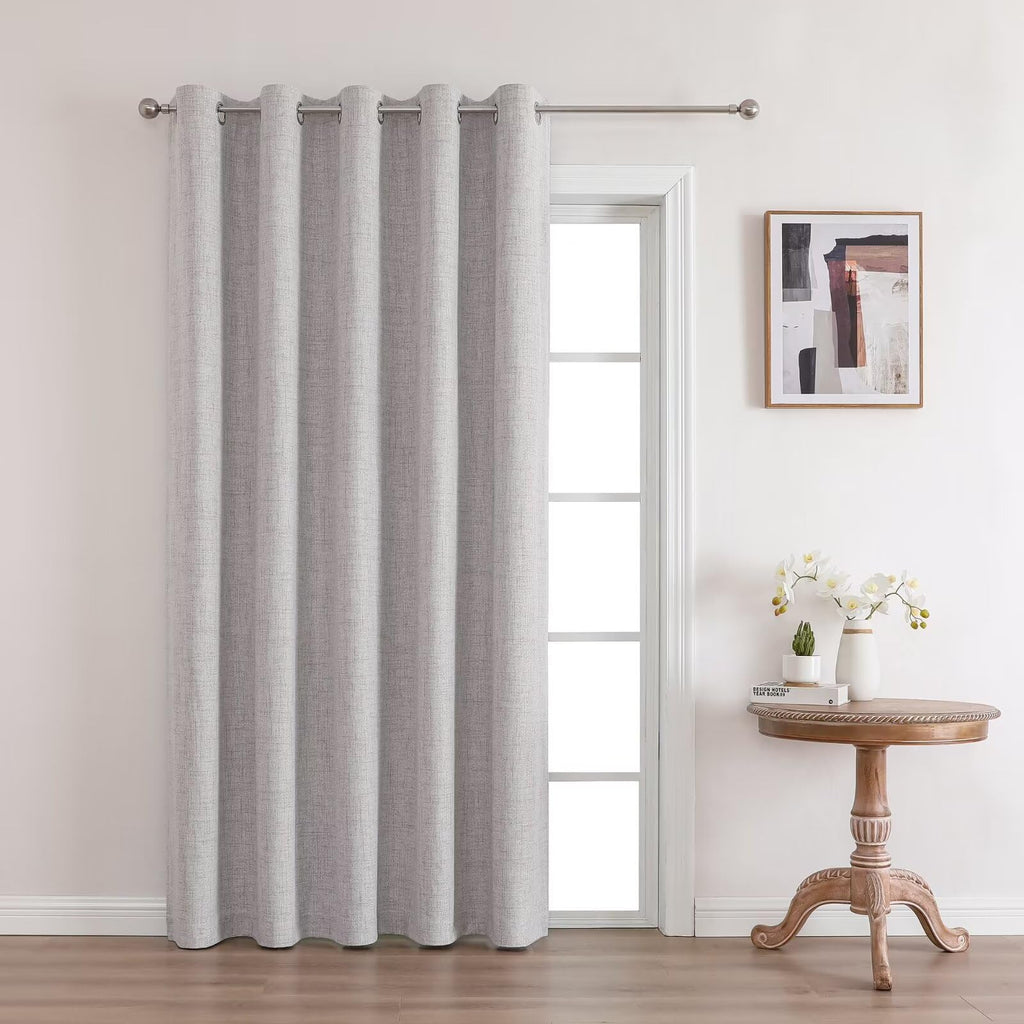 Joydeco Blackout Room Divider Curtains, Extra Wide Sliding Door Curtains Living Room Curtains, Greyish White 1 Panel 70X108 Inch