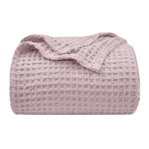 Phf Ultra Soft Waffle Weave Blanket Twin Size 66'X 90'- Washed Lightweight Breathable Cozy Woven Blanket - Great For Couch Bed