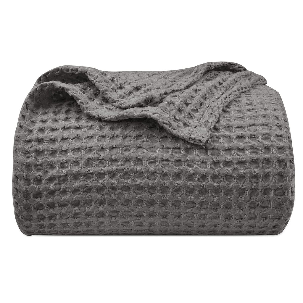 Phf Ultra Soft Waffle Weave Blanket Twin Size 66'X 90'- Washed Lightweight Breathable Cozy Woven Blanket Perfect For Spring Su