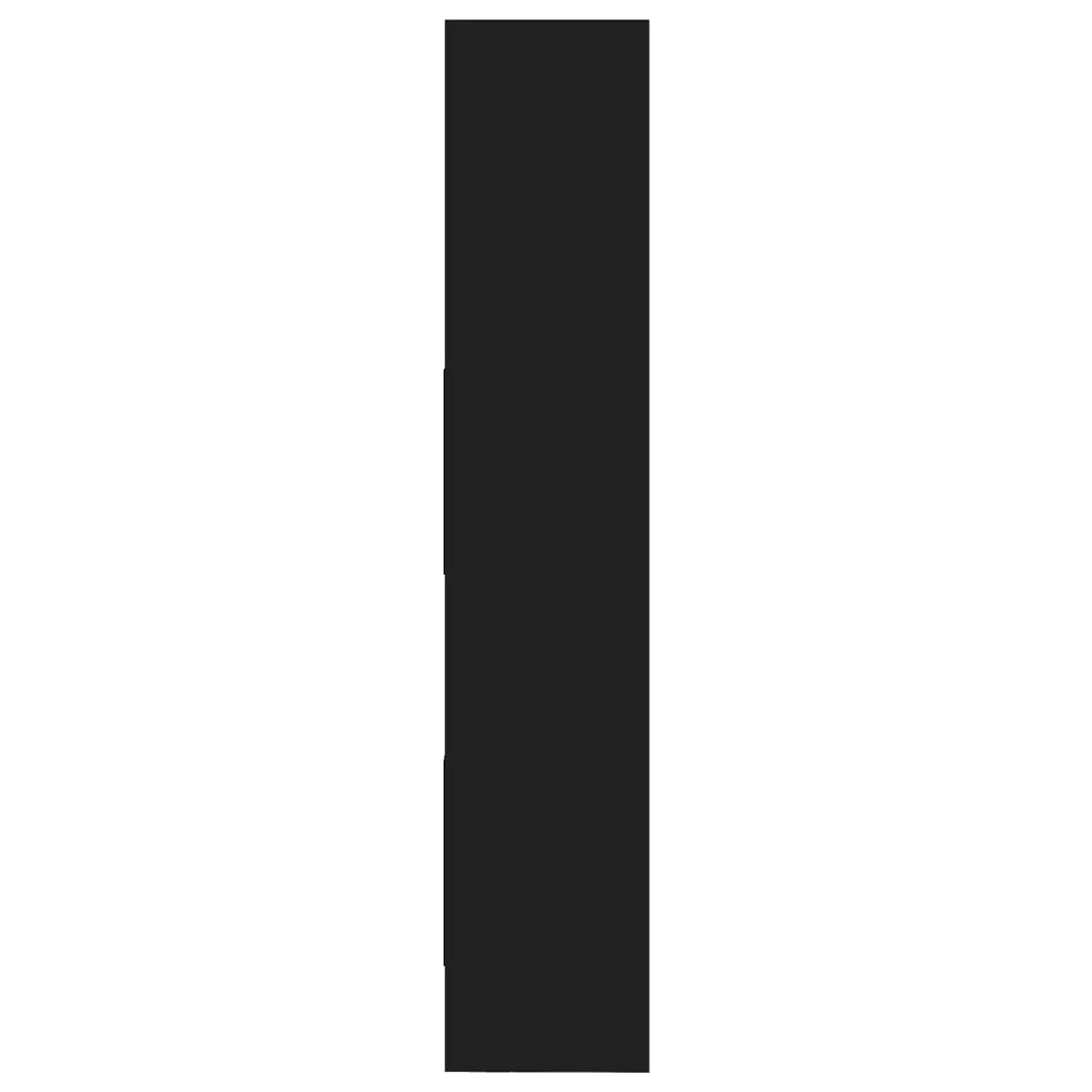 vidaXL Book Cabinet Black 15.7&quot;x13.8&quot;x70.9&quot; Chipboard