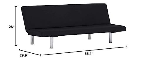 Vidaxl Sofa Bed, Convertible Sleeper Sectional Sofa Bed, Adjustable Couch For Living Room Bedroom Apartment, Modern Style, Black Fabric