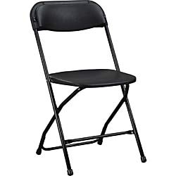 Lorell Folding Chair, With X Style Base, Black