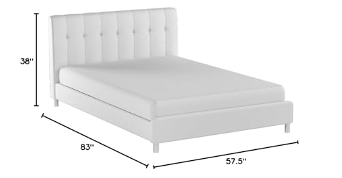 Baxton Studio Vino Modern Bed with Upholstered Headboard - Thumbnail 3