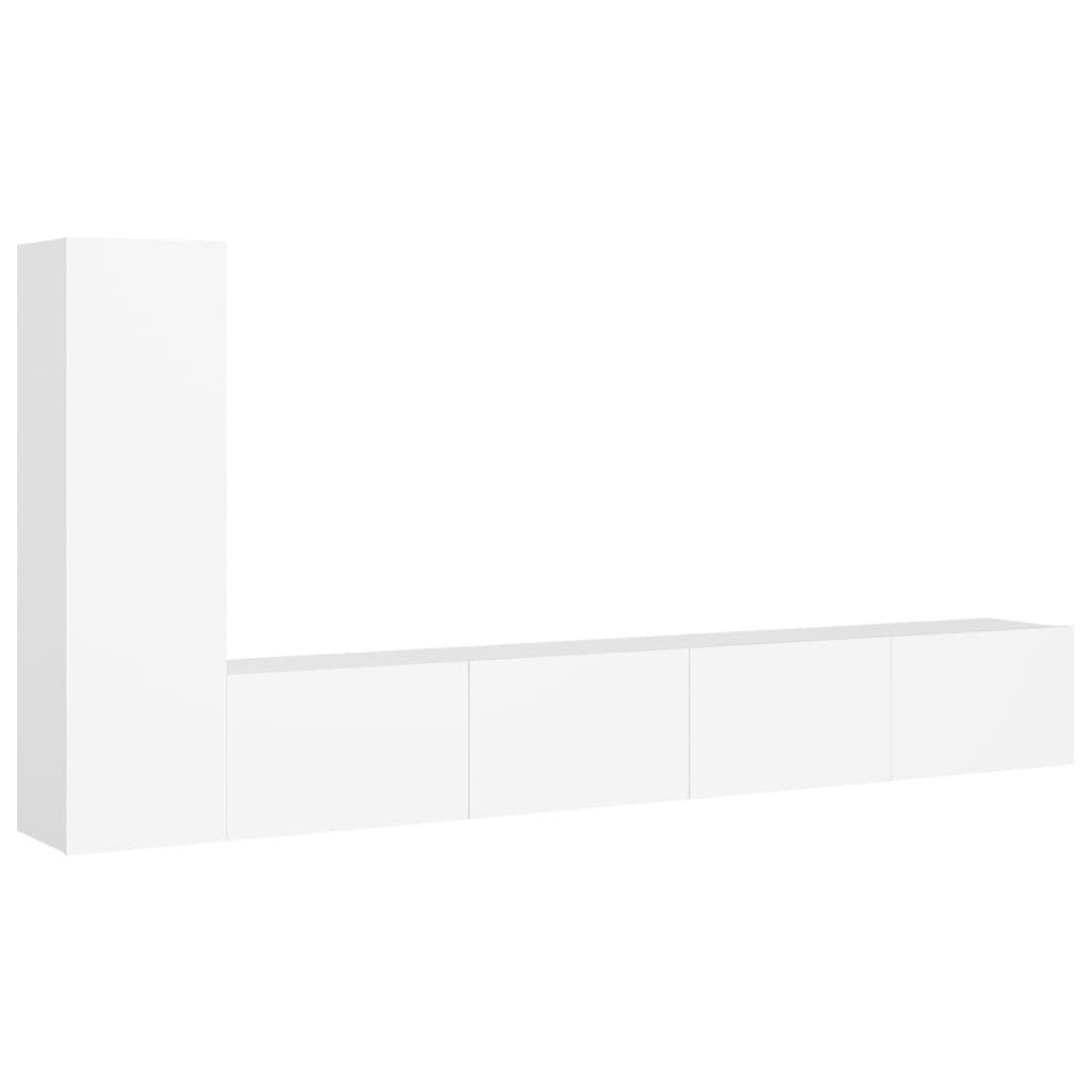 vidaXL TV Cabinet Set 3 Piece Home Living Room Bedroom Furniture HiFi Stereo Cabinet TV Stand Media Unit Entertainment Center Engineered Wood White