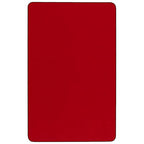 Flash Furniture Wren 24''W x 48''L Rectangular Red Thermal Laminate Activity Table - Height Adjustable Short Legs