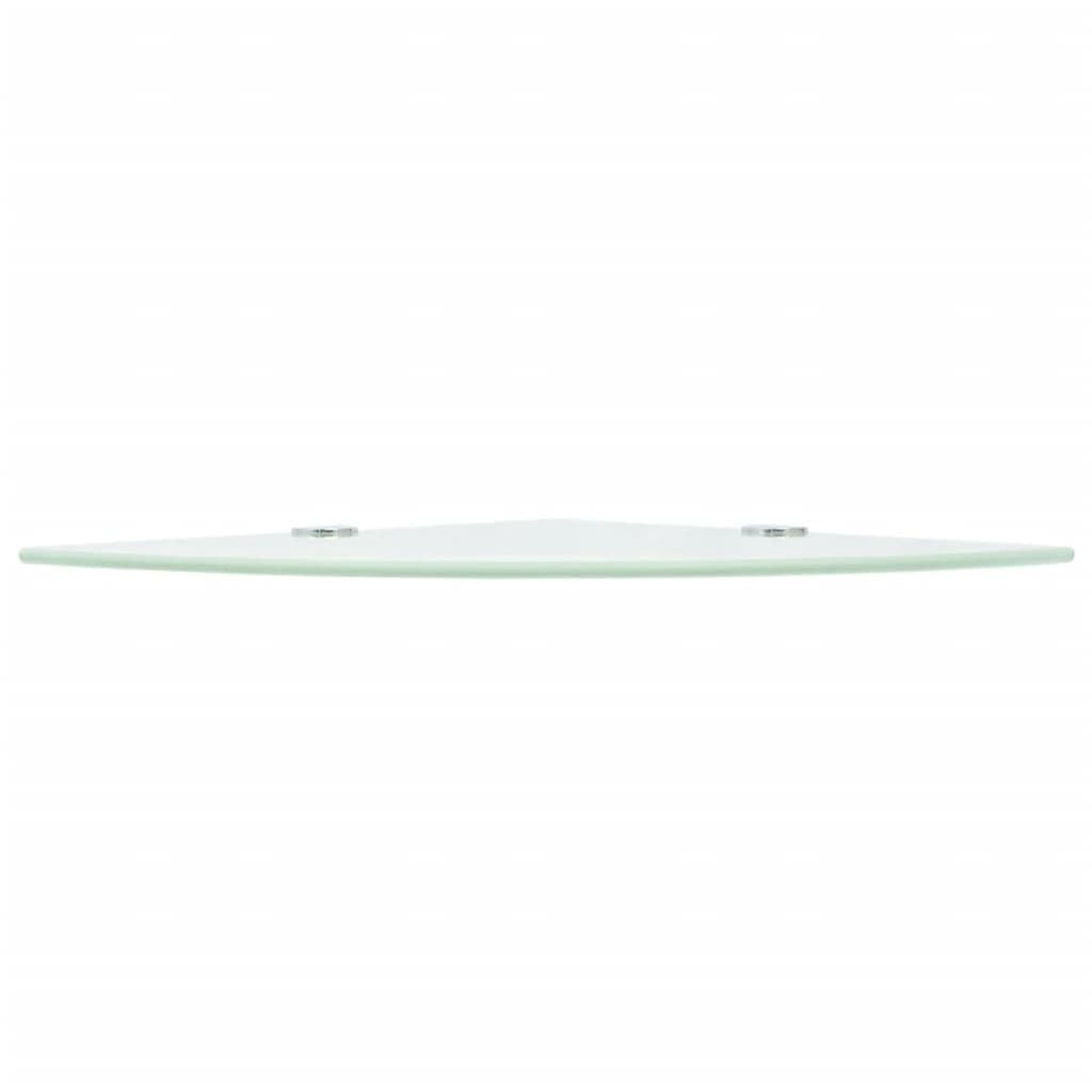 vidaXL Corner Shelf - Versatile White Tempered Glass Wall Corner Shelf with Chrome Supports, Ideal for Kitchen, Bathroom, Living Room, Easy to Install and Clean