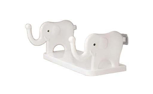 Elephant Cartoon Stand Multipurpose Wall Mount Floating Shelf And Rack With Self Adhesive Sticker. Mounted Storage Organiser For