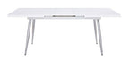 Acme Weizor Dining Table in White High Gloss & Chrome