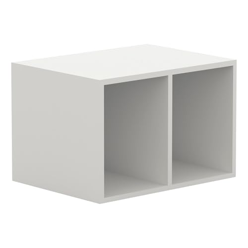 Lorell, LLR42403, White Double Cubby Storage Base Adder Unit, 1 Each, White