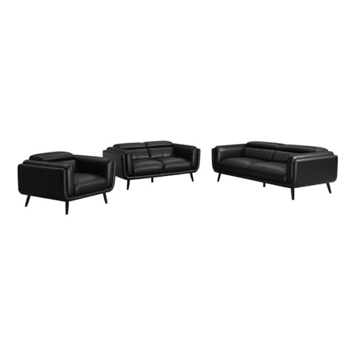 Coaster Home Furnishings Shania 3-Piece Track Arms Living Room Set Black