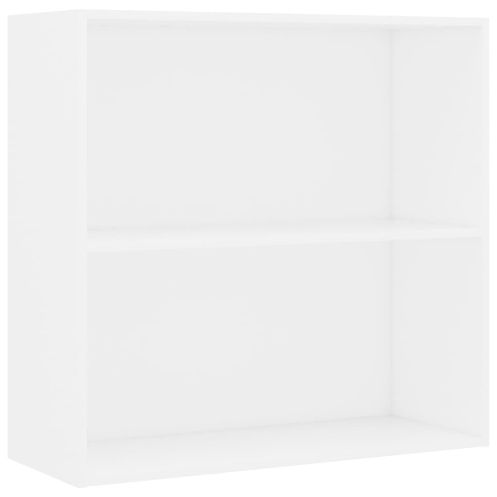 vidaXL 2-Tier Book Cabinet White 31.5&quot;x11.8&quot;x30.1&quot; Chipboard