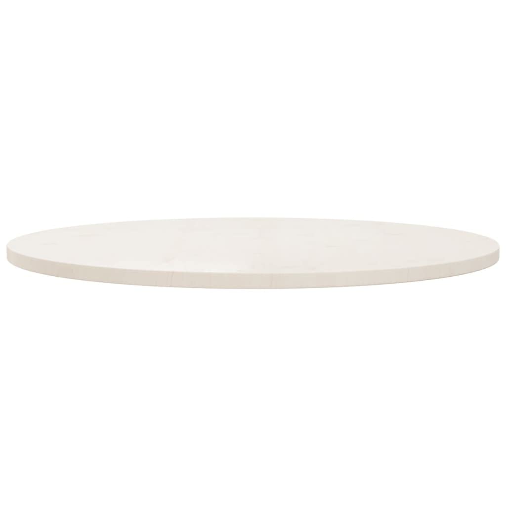 vidaXL Solid Pinewood Round Table Top, Dining/Coffee/Garden Table, Easy to Clean, 35.4" Diameter, White Finish