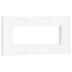 vidaXL 8 Piece TV Cabinet Set White Engineered Wood