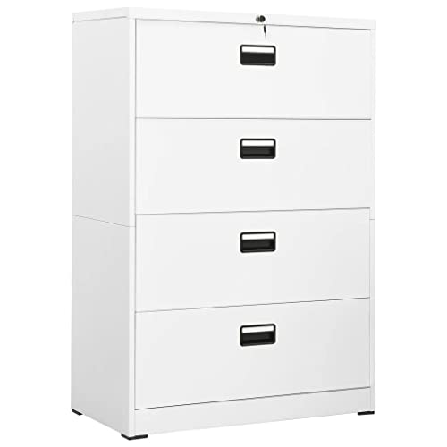 vidaXL Filing Cabinet White 35.4&quot;x18.1&quot;x52.8&quot; Steel