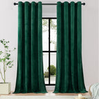 Timeper Velvet Curtains For Sliding Door - Blackout Thermal Insulated Curtains With Grommet, Extra Long 120 Inches Curtains For