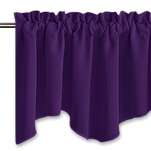 Nicetown Blackout Window Curtain Valance - 52 Inches By 18 Inches Small Scalloped Valance Window Curtain Panel Tier For Living R