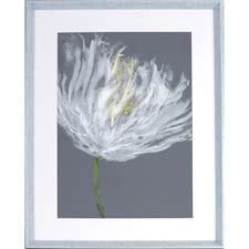 Lorell LLR04479 White Flower Design Framed Abstract Art