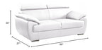 HomeRoots 32' to 38' Captivating White Leather Loveseat