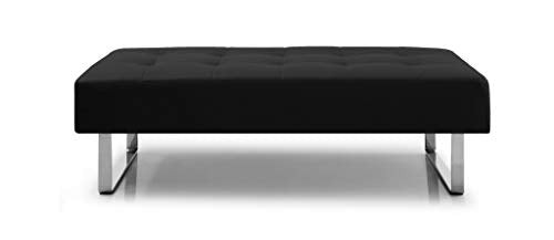 HomeRoots 52' X 24' X 16' Black Faux Leather Bench