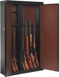 American Furniture Classics 916 Space Saver Metal Lockable Security Gun Safe, 16 Gun, Black, 1 Safe