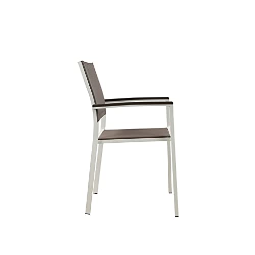 Pangea Home David Aluminum Patio Dining Char in White/Gray (Set of 6)