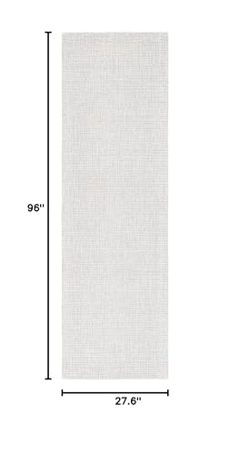 Safavieh Abstract Collection Runner Rug - 2'3'' X 8', Light Grey & Ivory, Handmade Wool, Ideal For High Traffic Areas In Living