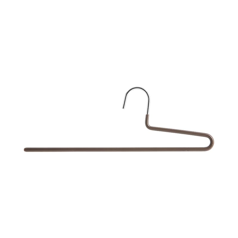 SHIMOYAMA Single Rod Pant Hangers, 5 Pack, SemiOpen Trouser Hangers with SameSide Hooks for Jeans & Pants (Chocolate Brown)