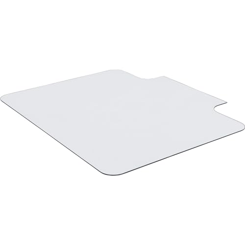 Lorell Tempered Glass Chairmat with Lip, 48" Width x 36" Depth x 0.25" Thickness, Clear, 1 Each