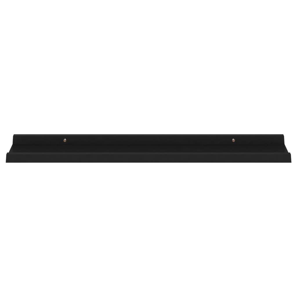 vidaXL Modern Black Wall Shelves- Durable MDF Construction, Set of 4, Stylish and Versatile, Easy to Clean.
