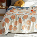 Scientific Sleep Lemon 100% Cotton Muslin Blanket Throw Cover For Bed Couch Sofa Cozy Soft Reversible Bedding Lightweight Warm B