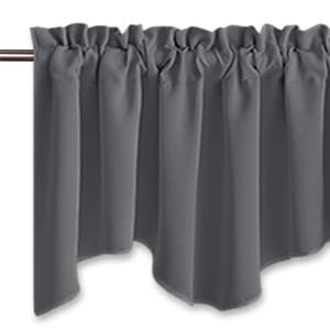 Nicetown 6 Panels Kitchen Valances For Windows Living Room Bedroom Decor, Smal Valances Rod Pocket Farmhouse Country Rustic Bath
